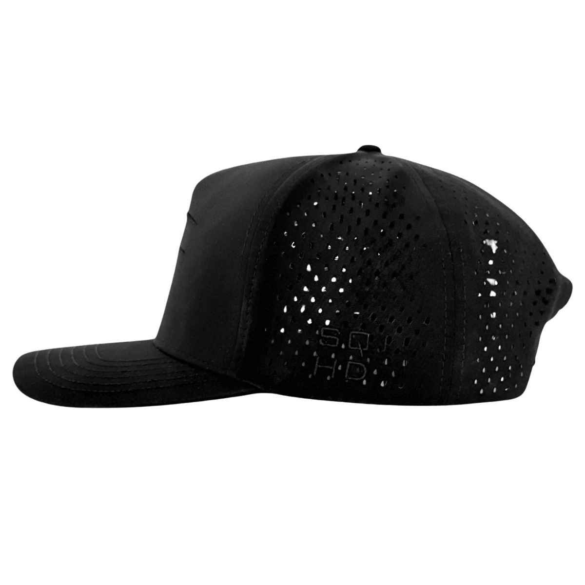 Black structured high-profile water-repellent cap