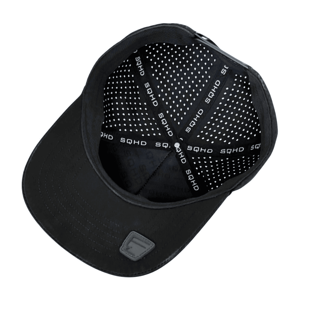 Black structured high-profile water-repellent cap