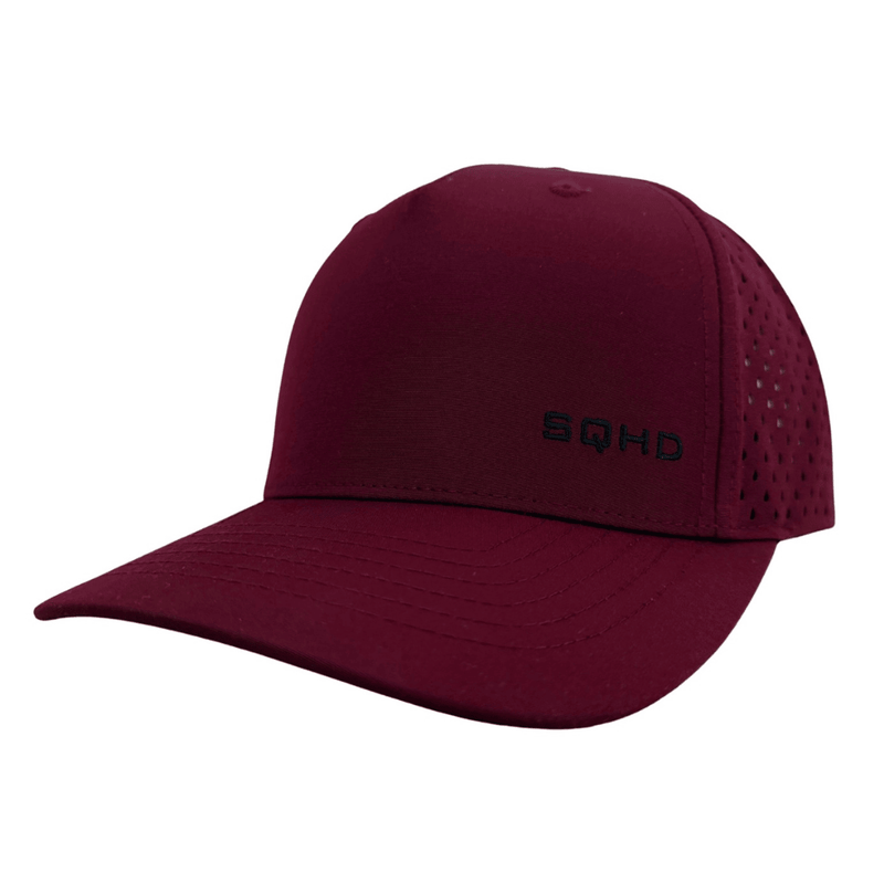 maroon structured water-repellent fishing cap