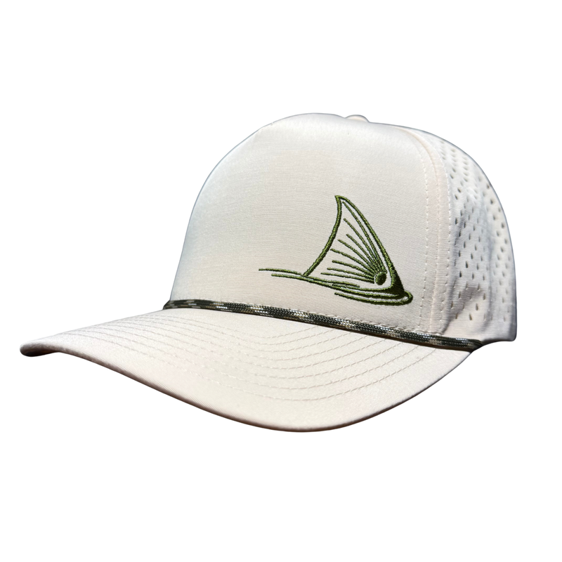 light tan structured water-repellent fishing cap